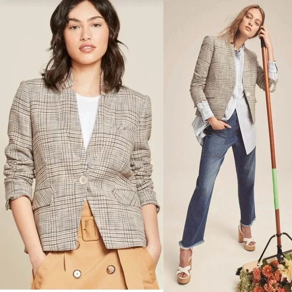 Veronica Beard Orchid brown houndstooth jacket size 10 - Picture 2 of 16